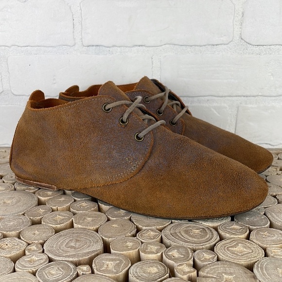 Vintage Shoe Company Distressed Brown Soft Leather Lace Up Ankle Booties 9 - Picture 4 of 16